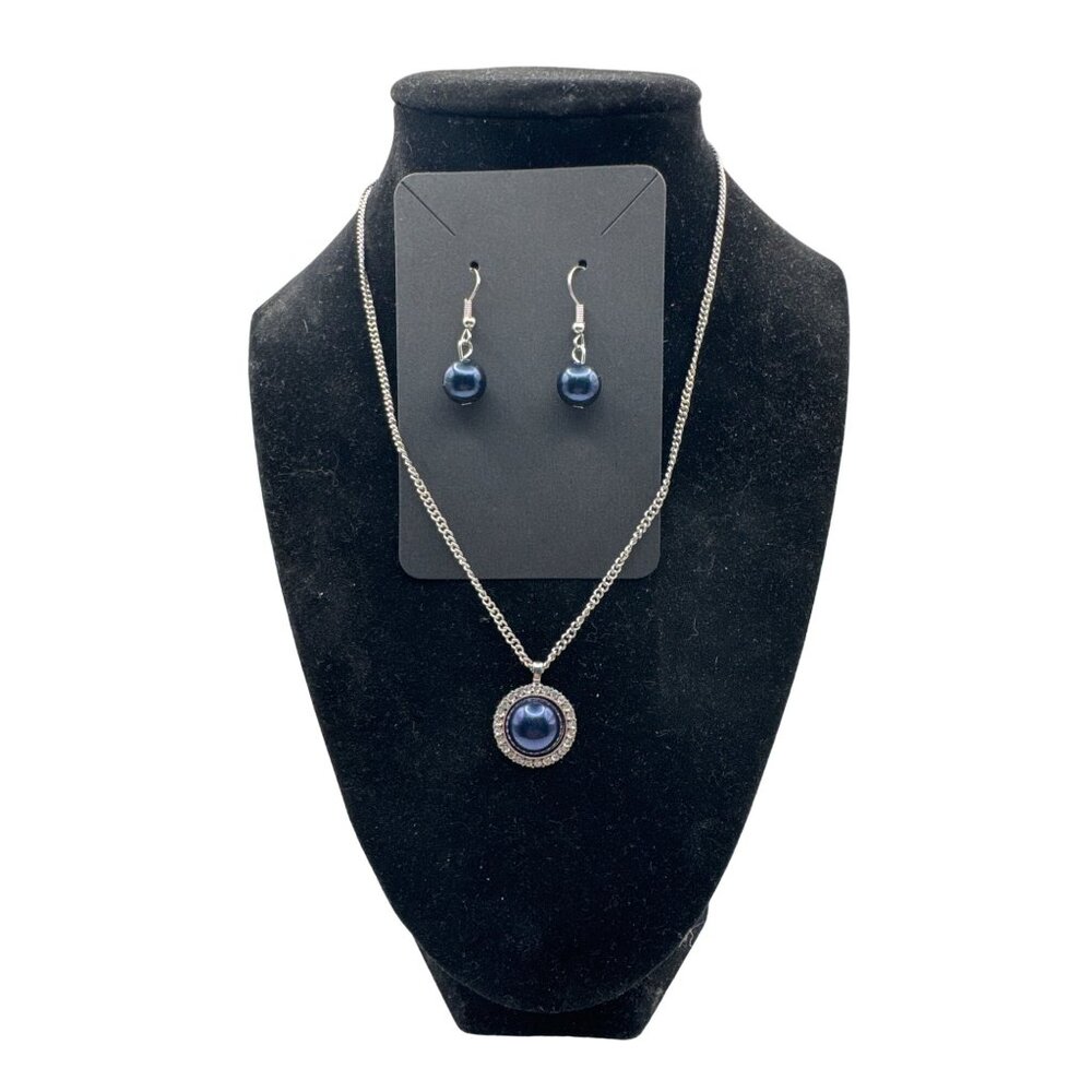 Wall Street Wonder Sapphire Blue Necklace and Earring Set